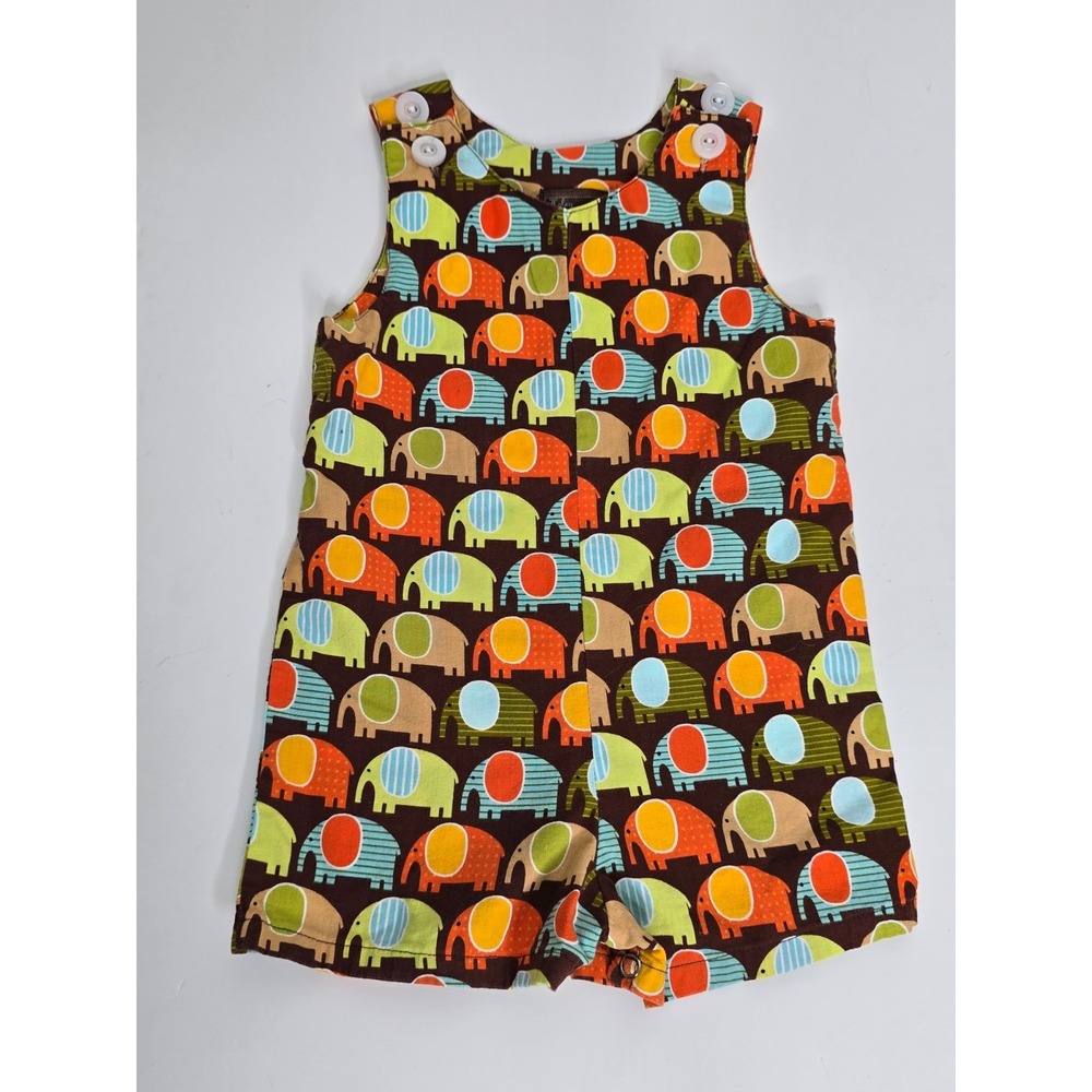 Haley and the Hound Sleeveless Romper 18 Months Elephants Animals Unisex Brown